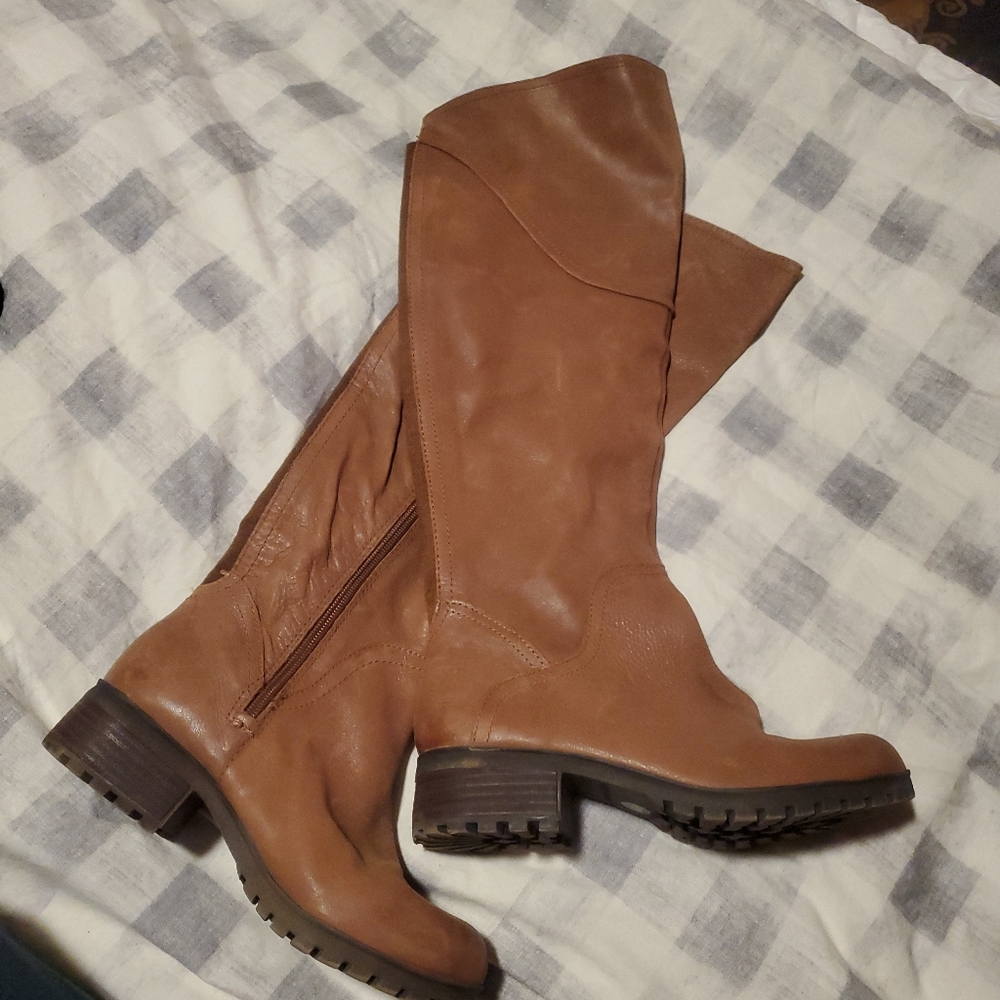 Luck Brand Harleen Leather Brown Boots Over the Knee sz 6.5